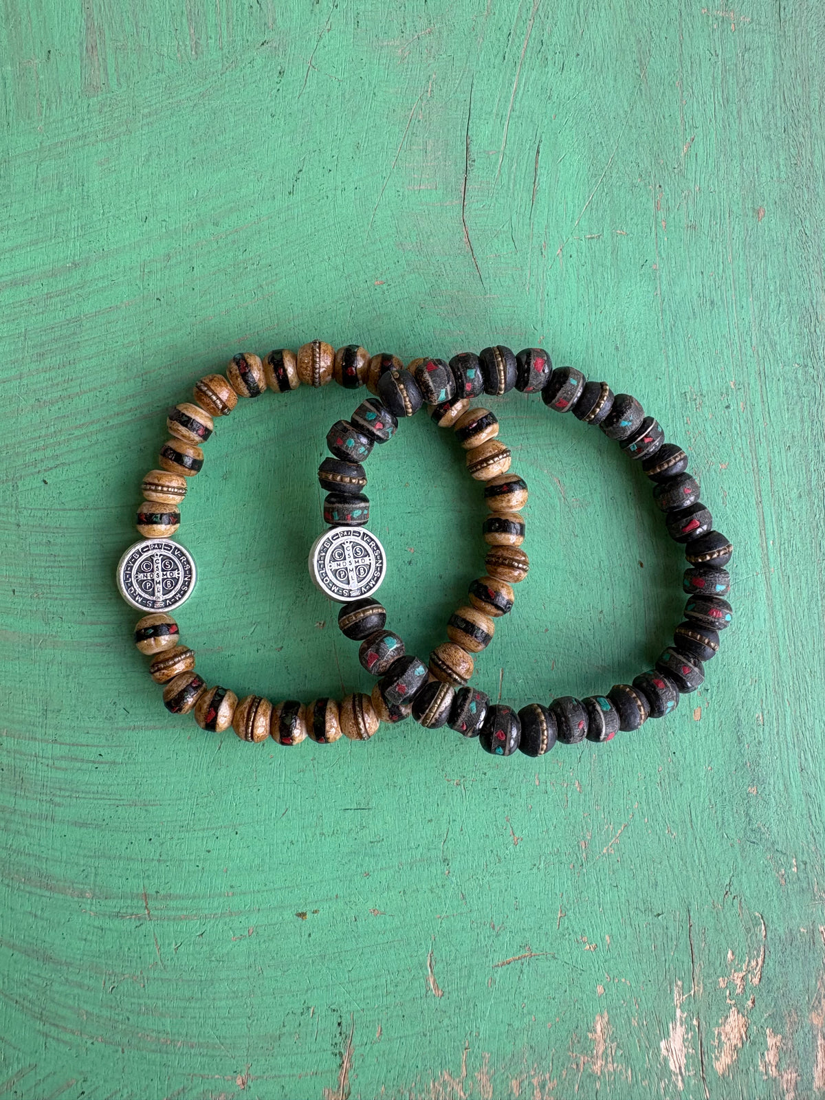 Men of Faith St. Benedict Prayer Bead Bracelet