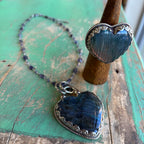 Labradorite Heart Necklace or Ring
