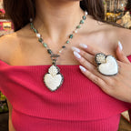 Turquoise Cowgirl Sacred Heart Necklace or Ring