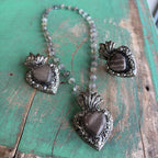 Tan Sacred Heart Necklace or Ring