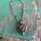 Tan Sacred Heart Necklace or Ring