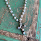 Freshwater Pearl Flower Cross Necklace