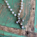 Freshwater Pearl Flower Cross Necklace