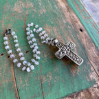 Mother of Pearl Flower Cross Shell Necklace or Pendant