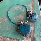 Tranquil Sacred Heart Chrysocolla Necklace or Ring