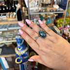 Blooming Labradorite  Flower Necklace or Ring