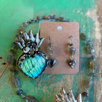 Labradorite Sacred Heart Necklace, Earrings and Rings