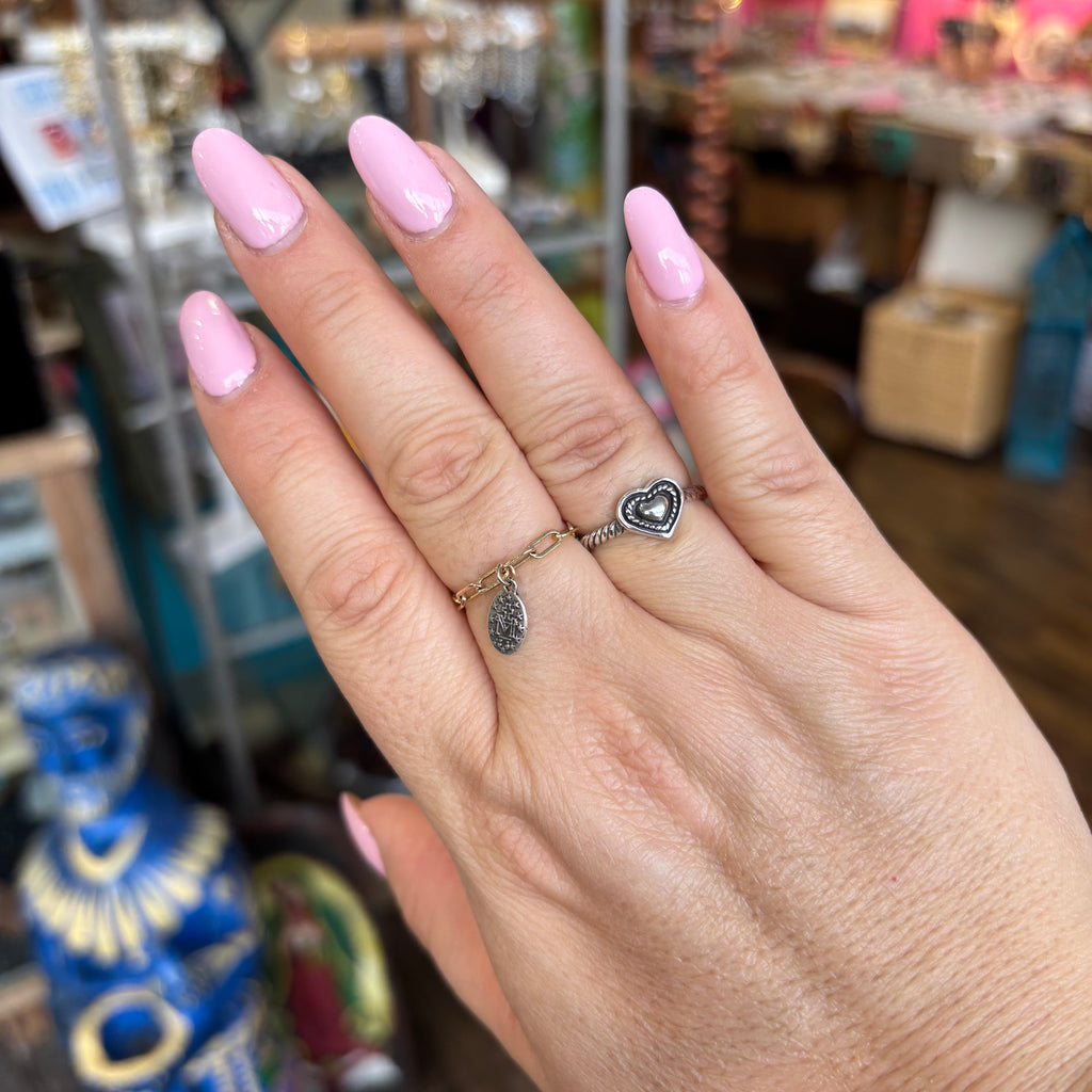 Sterling Silver Rope Heart Ring