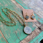 Two-Tone St Benedict Paperclip Necklace or Bracelet or Earrings