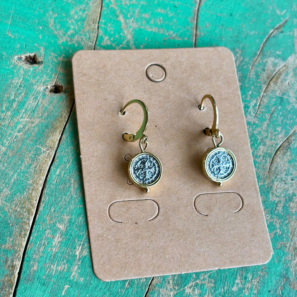 Small Two Tone St Benedict Bracelet or Earrings
