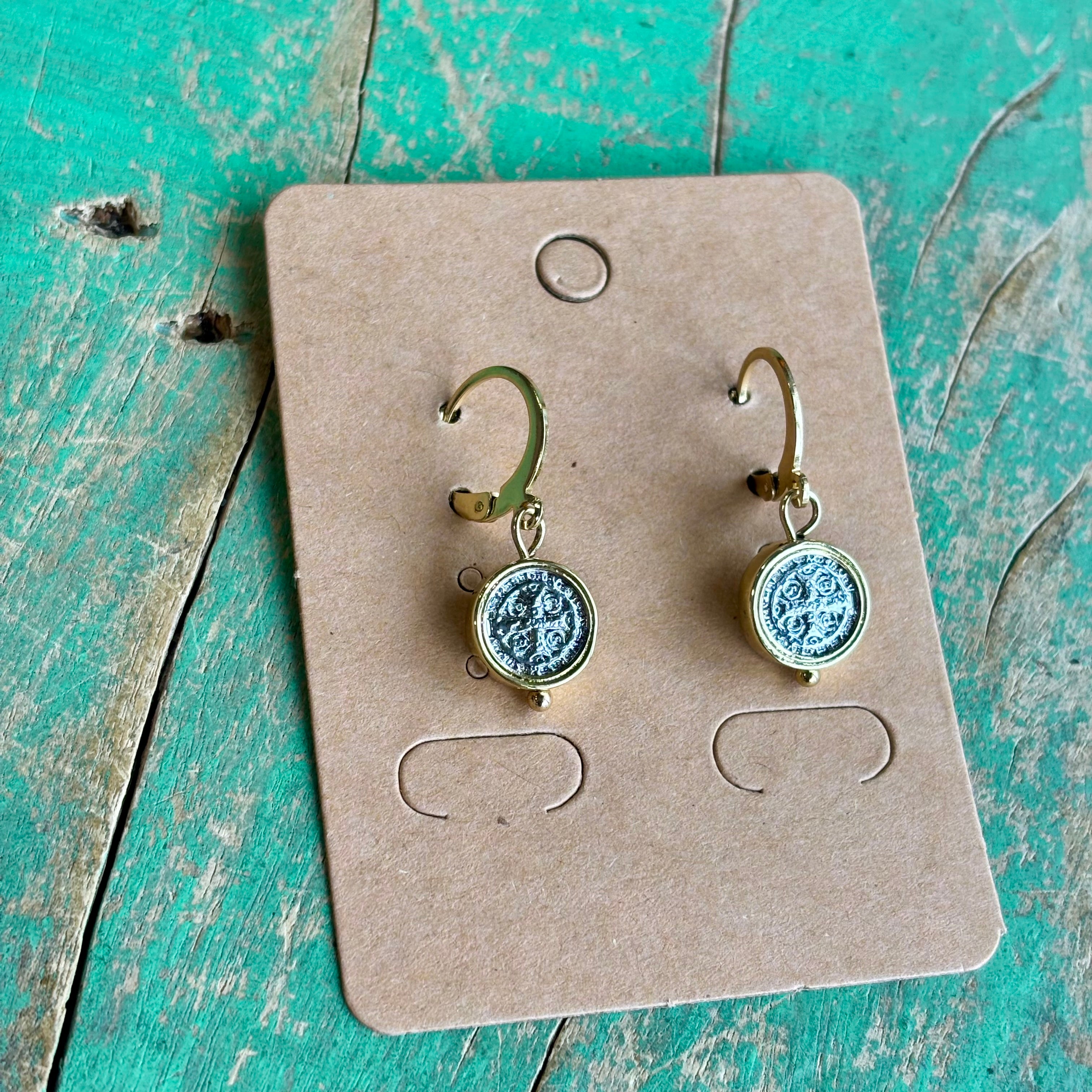 Small Two Tone St Benedict Bracelet or Earrings