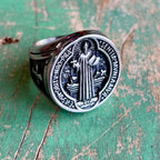 Stainless Steel St Benedict Ring