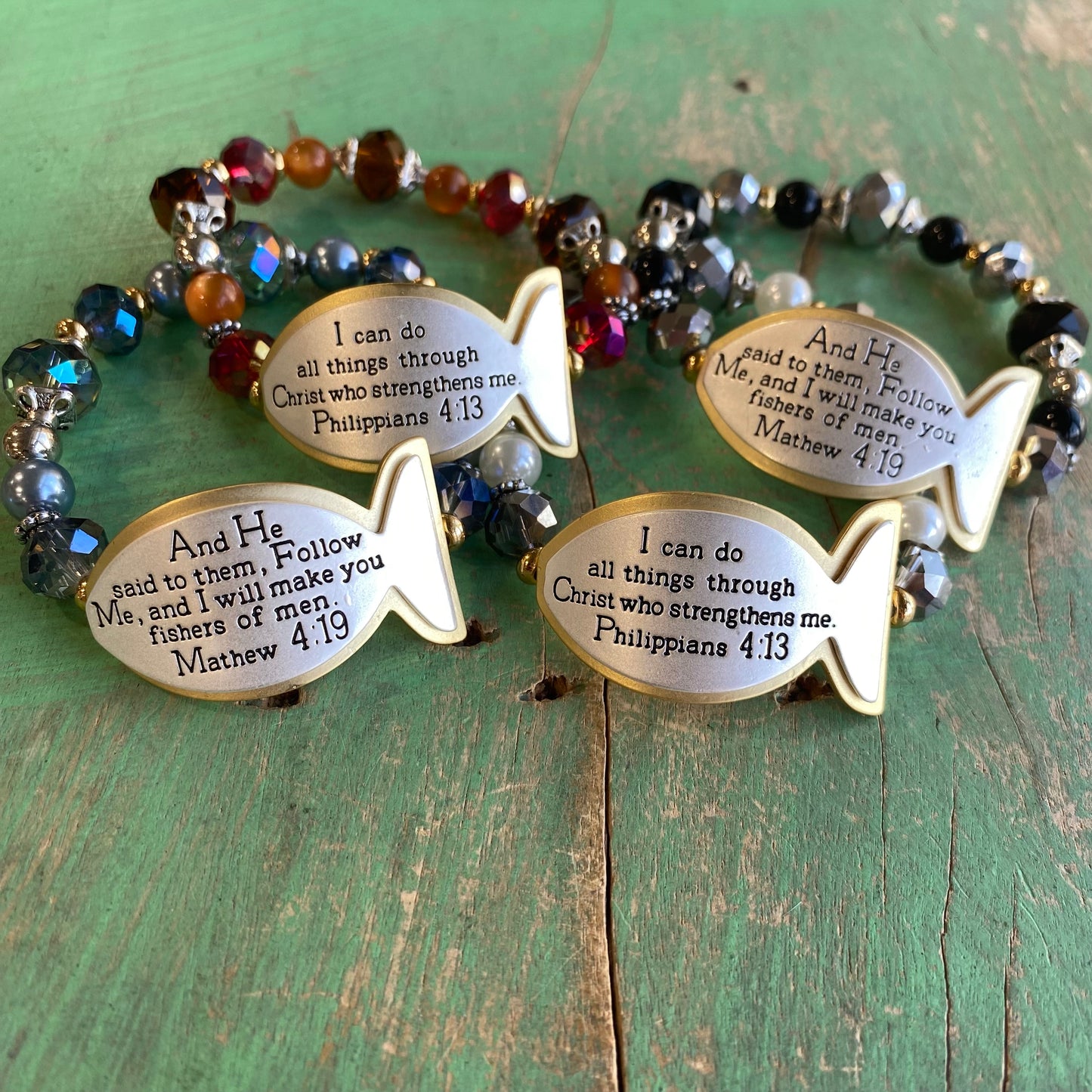 Scripture Fish Bracelets