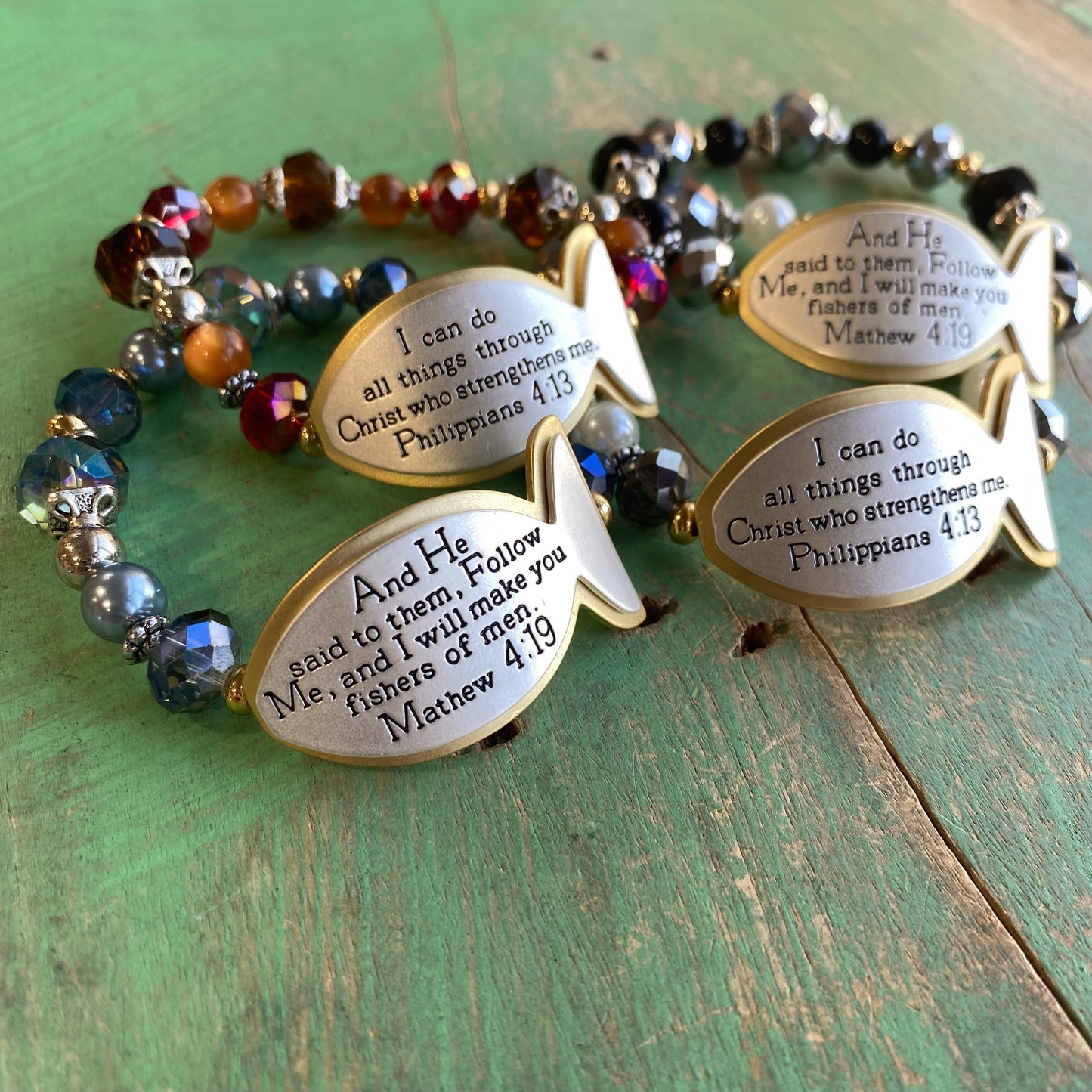 Scripture Fish Bracelets