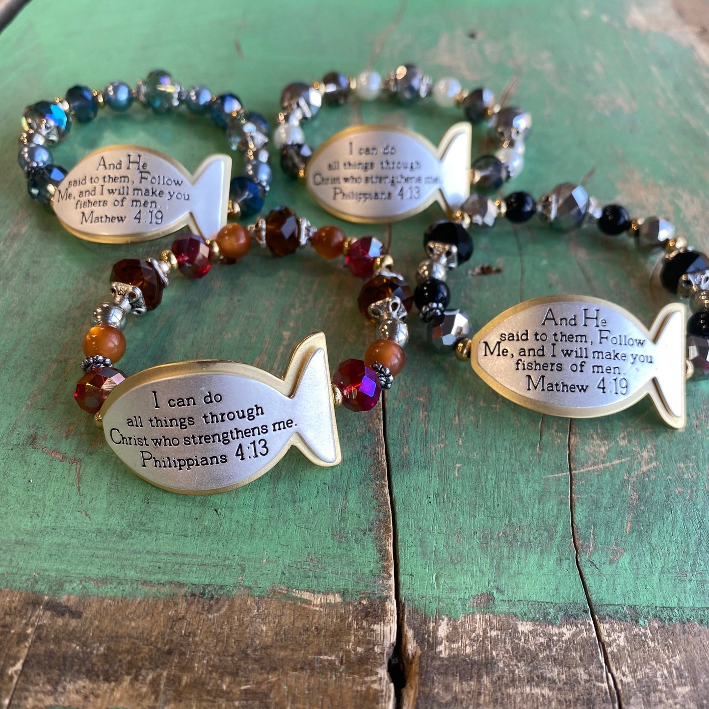 Scripture Fish Bracelets