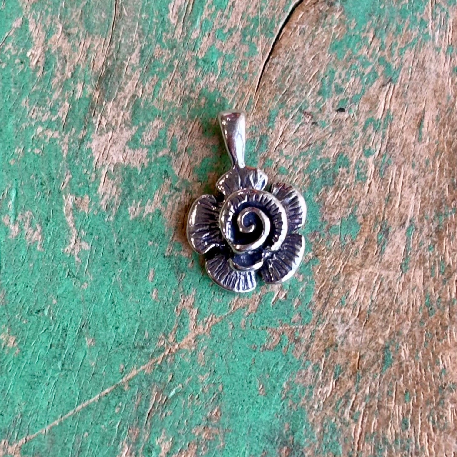 Sterling Silver Mini Rose Pendant