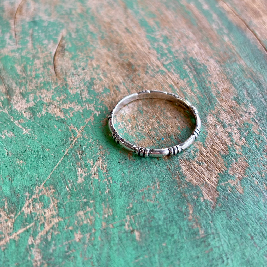 Sterling Silver Grooved Ring