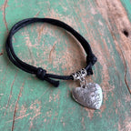 Always In My Heart Black Cord Bracelet