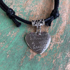 Always In My Heart Black Cord Bracelet