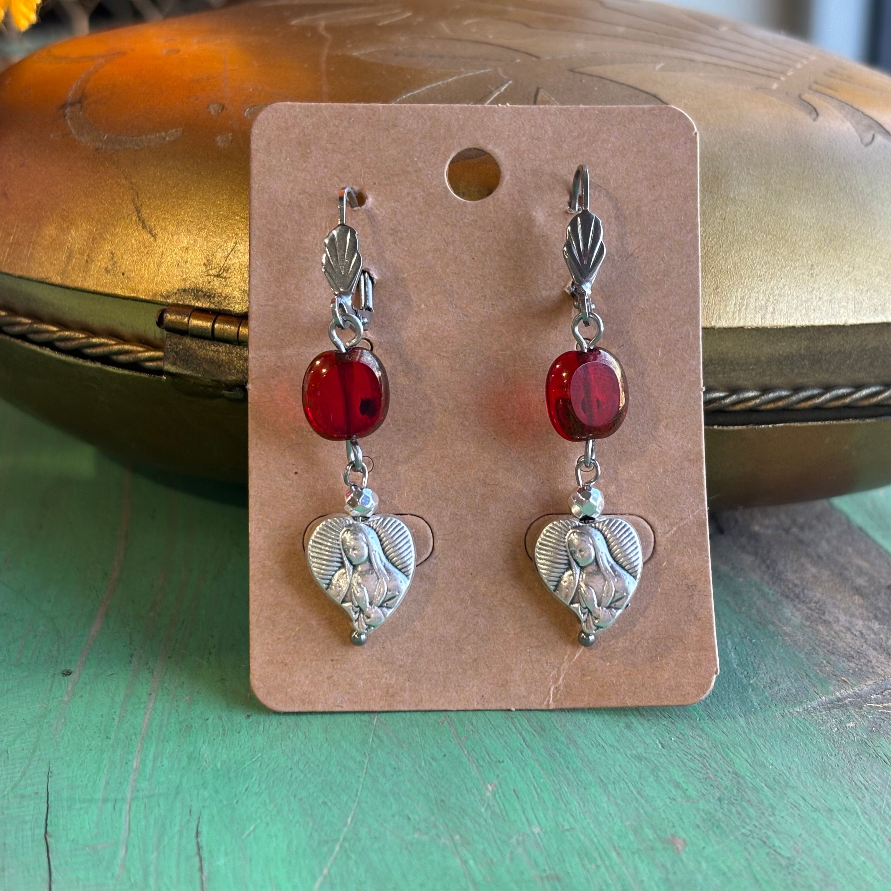 Turquoise and Red OLG Rose Bracelet or Earrings.