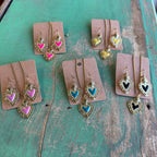 Bright Sacred Heart Earrings Or Necklace