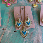 Bright Sacred Heart Earrings Or Necklace