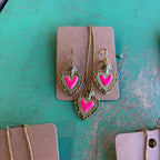 Bright Sacred Heart Earrings Or Necklace