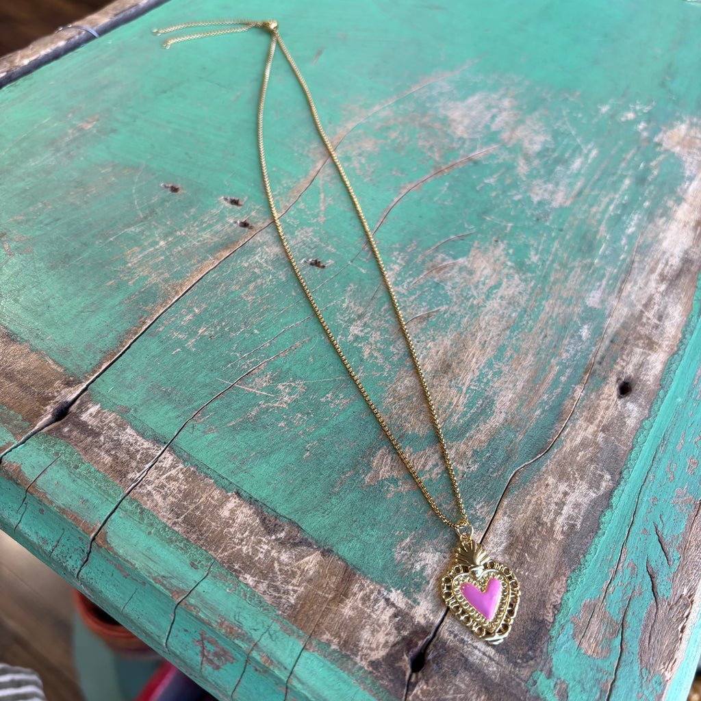 Bright Sacred Heart Earrings Or Necklace