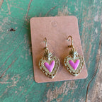 Bright Sacred Heart Earrings Or Necklace