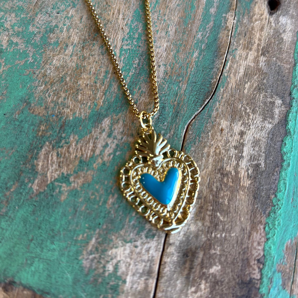 Bright Sacred Heart Earrings Or Necklace