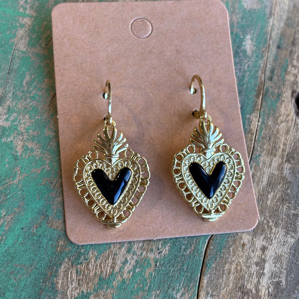 Bright Sacred Heart Earrings Or Necklace