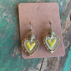 Bright Sacred Heart Earrings Or Necklace
