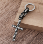 Stainless Steel Cross Keychain – Christian Faith Key Ring