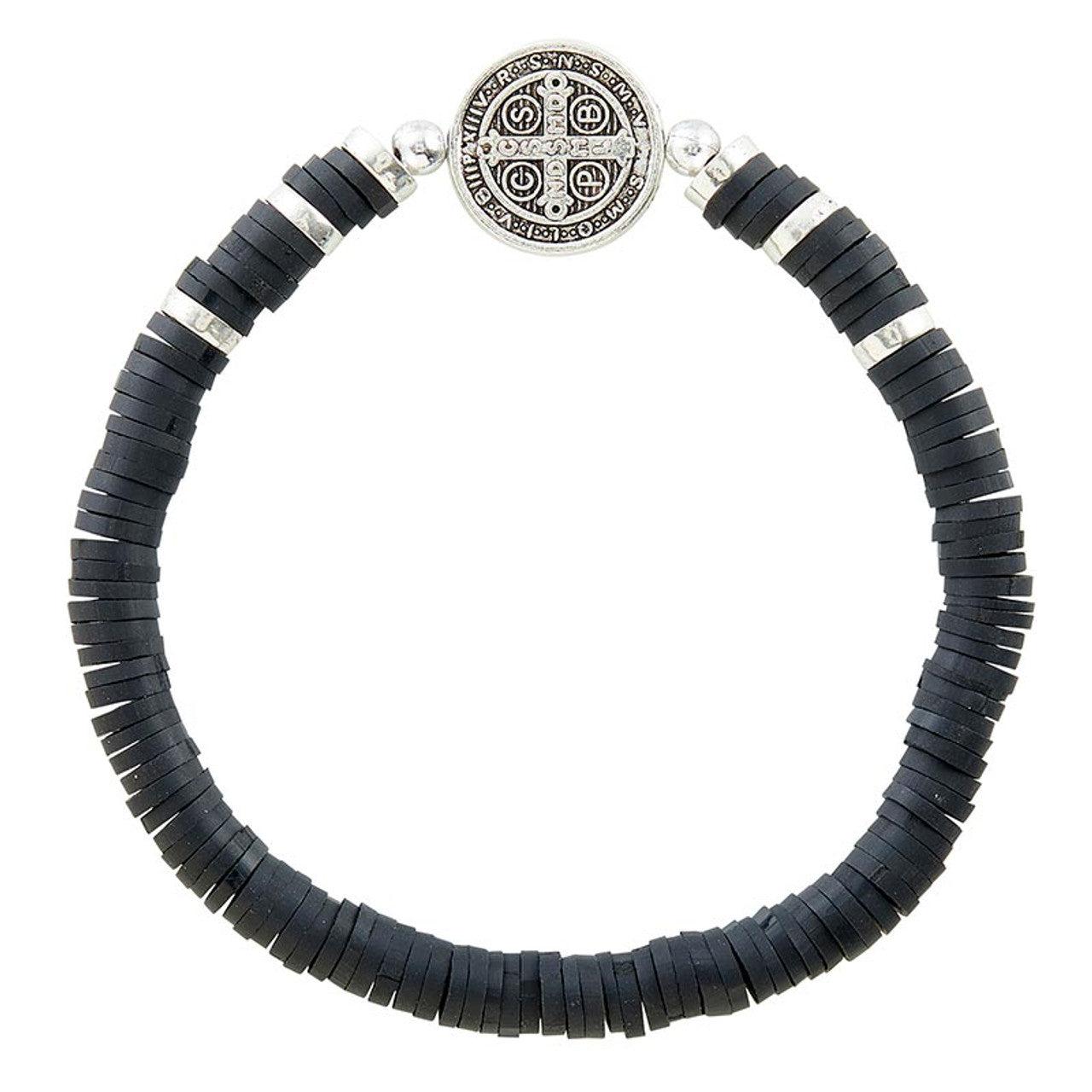 Black Heishi St Benedict Bracelet