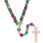 Colorful Wooden Polka-Dot Rosary For Kids