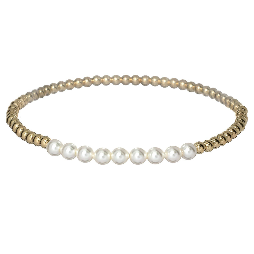 COLETTE | Stretchy Anti-Tarnish Gold Filled & Pearls Bracelet