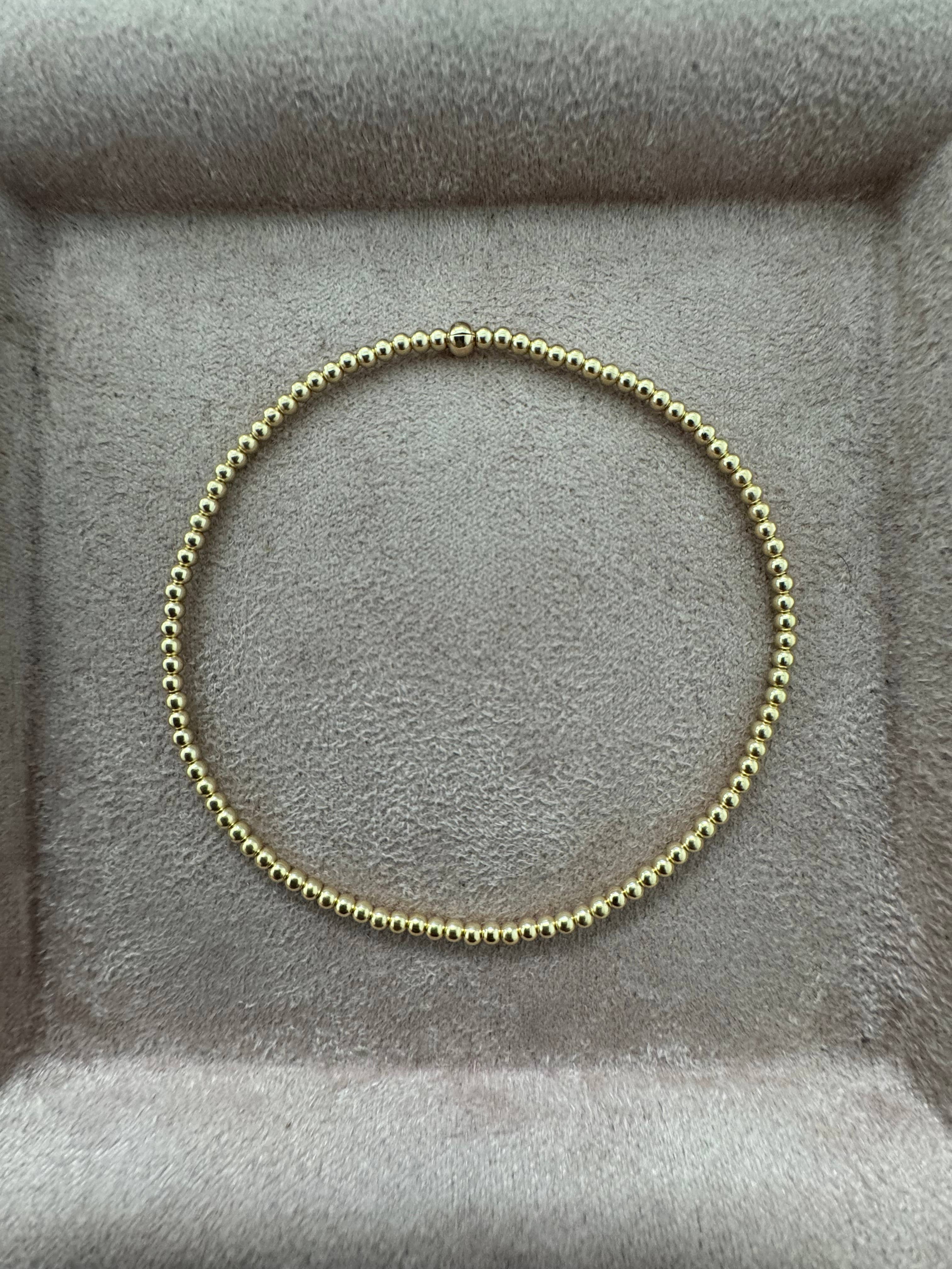 2mm | Stretchy Anti-Tarnish 14K Gold Filled Bracelet