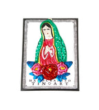 Tin Guadalupe Ornament - Flowers