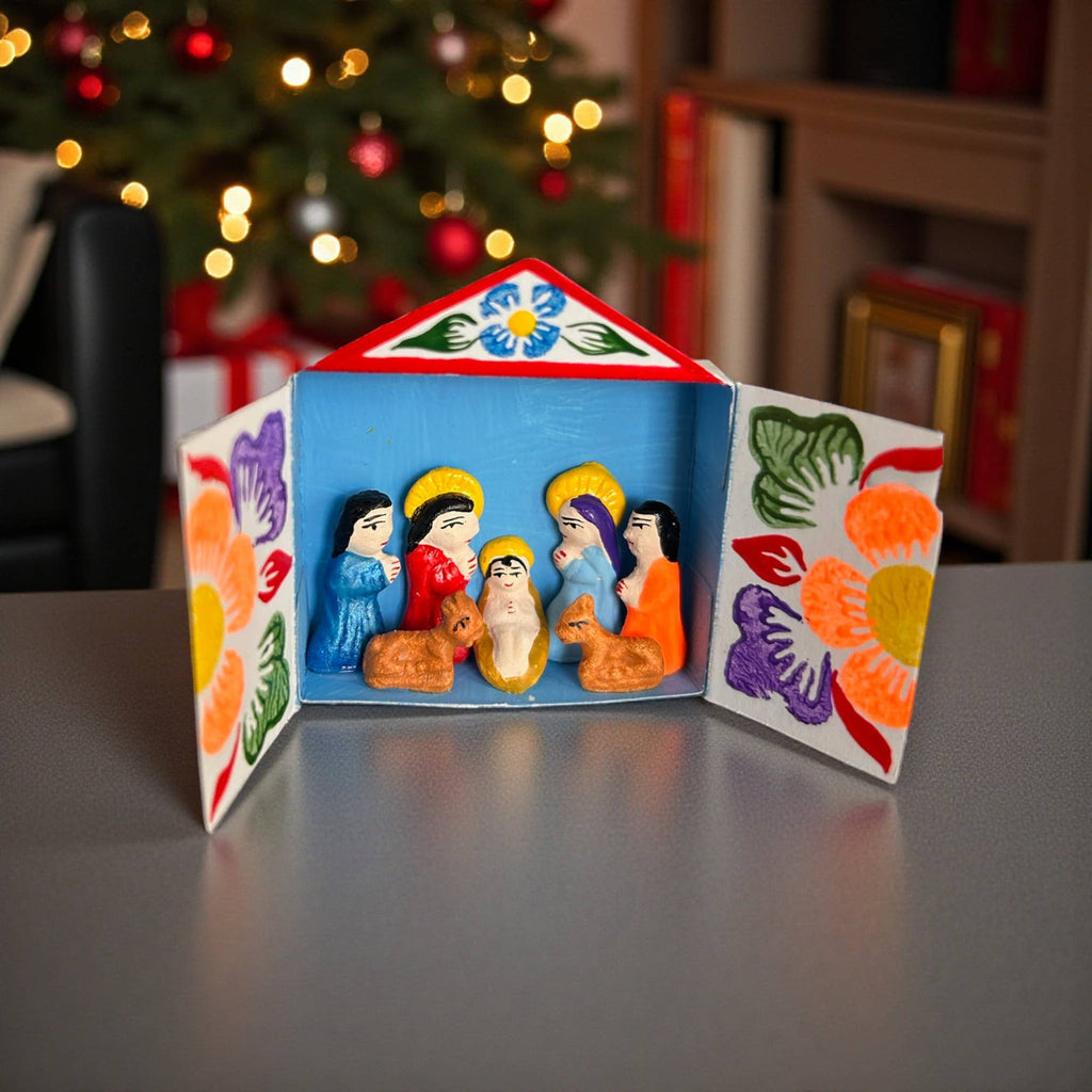 Matchbox Retablo Peruvian Nativity Scene Christmas Ornament