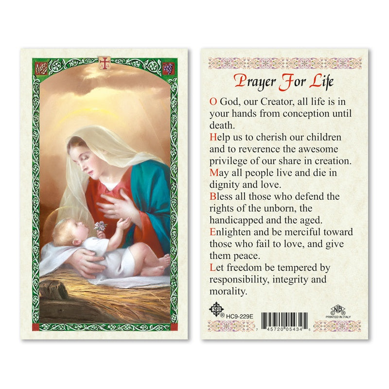 Laminated Mary and Jesus Prayer Cards