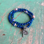 Rosary Wrap Bracelet with Silver Accents