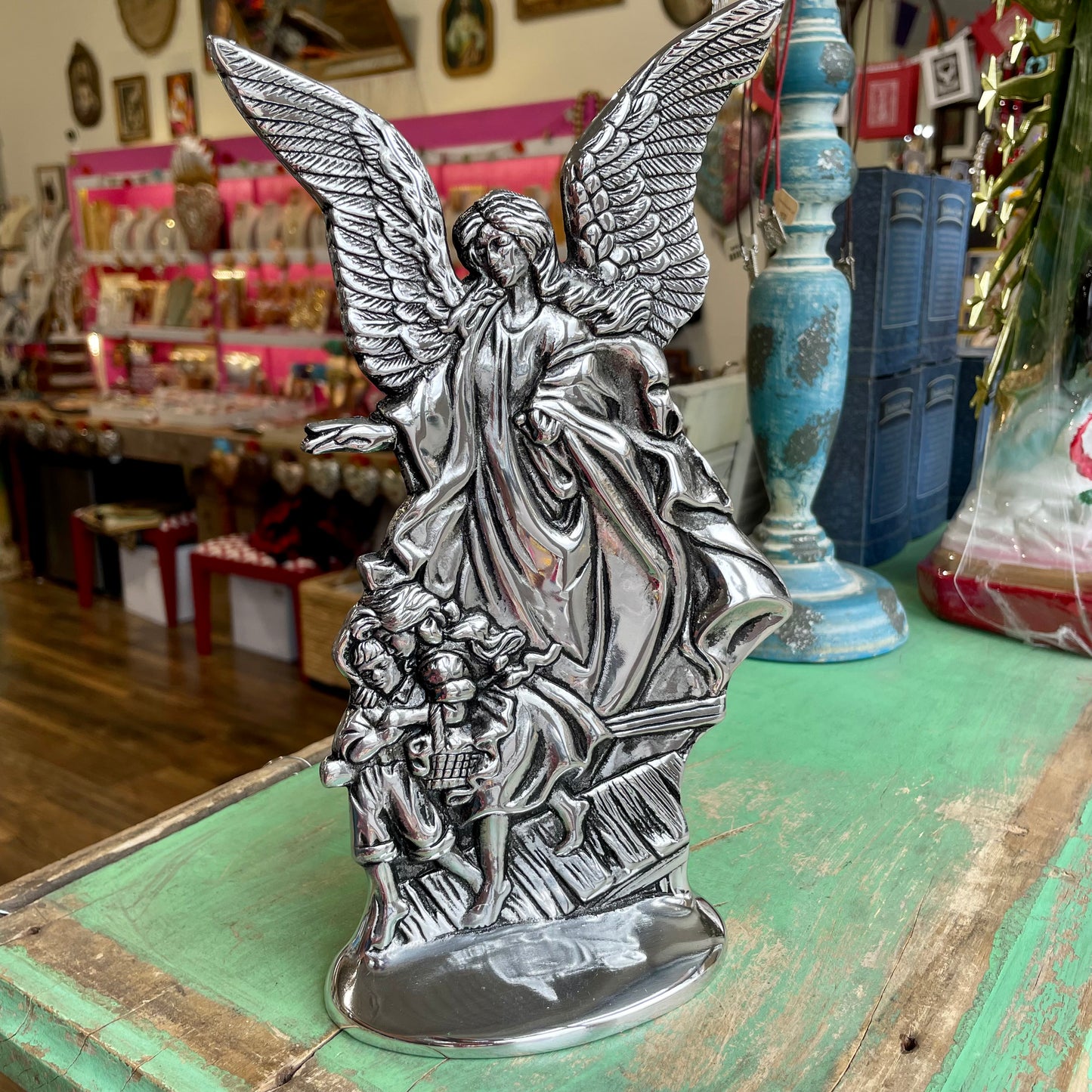 Pewter Standing Guardian Ángel