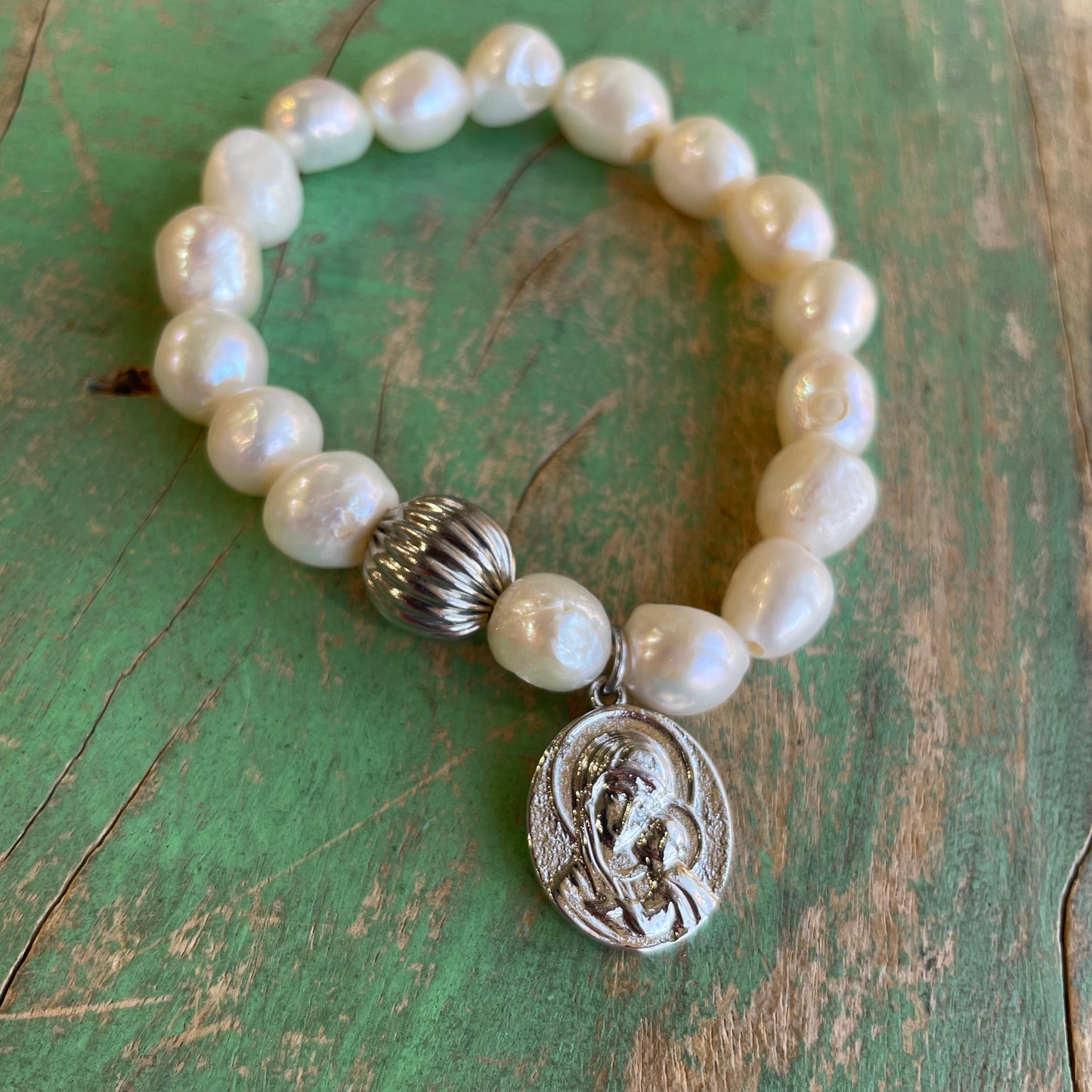 Our Lady of Good Counsel Pearl Bracelet