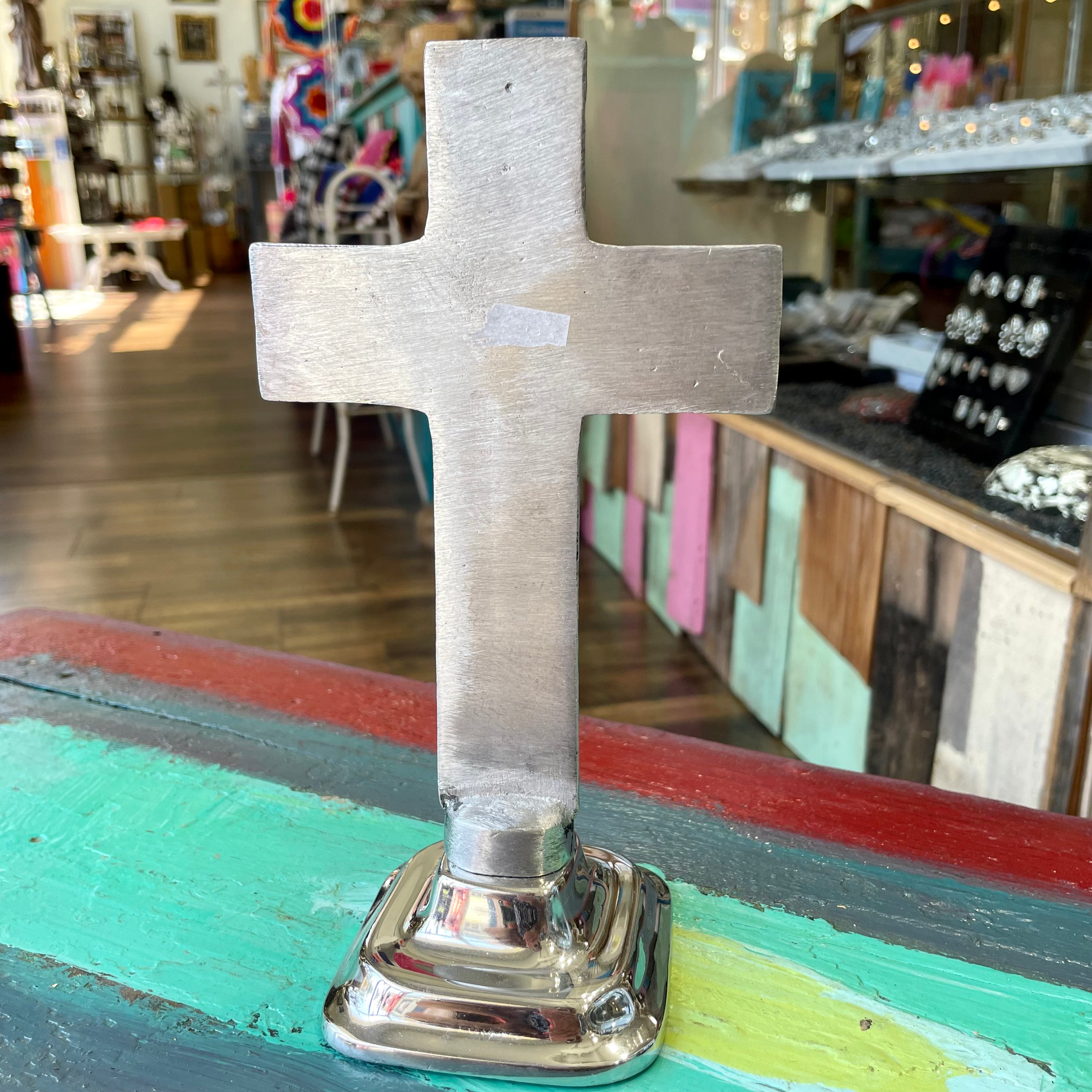 Pewter Standing 8.5” Cross