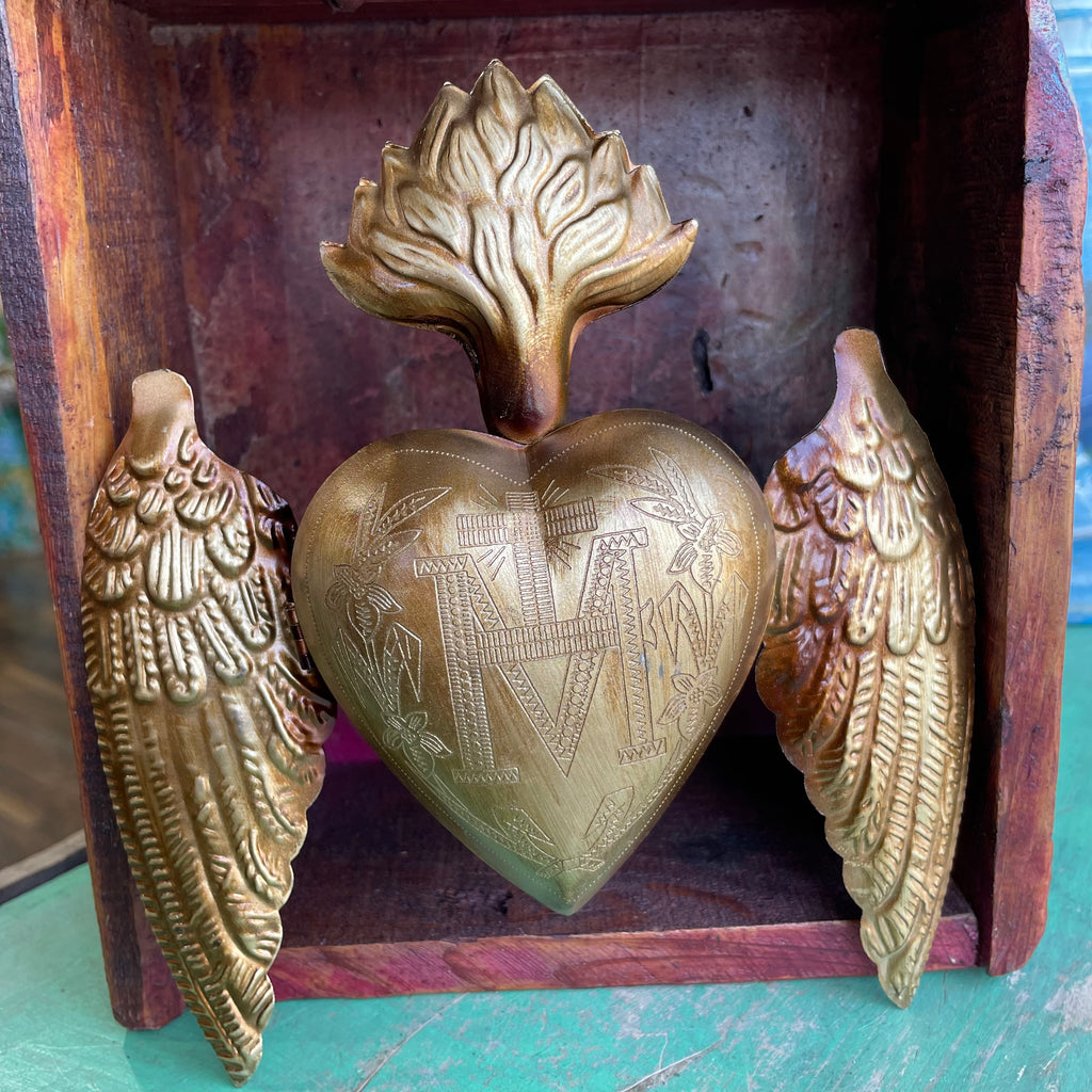 Sacred Heart Box with Wings