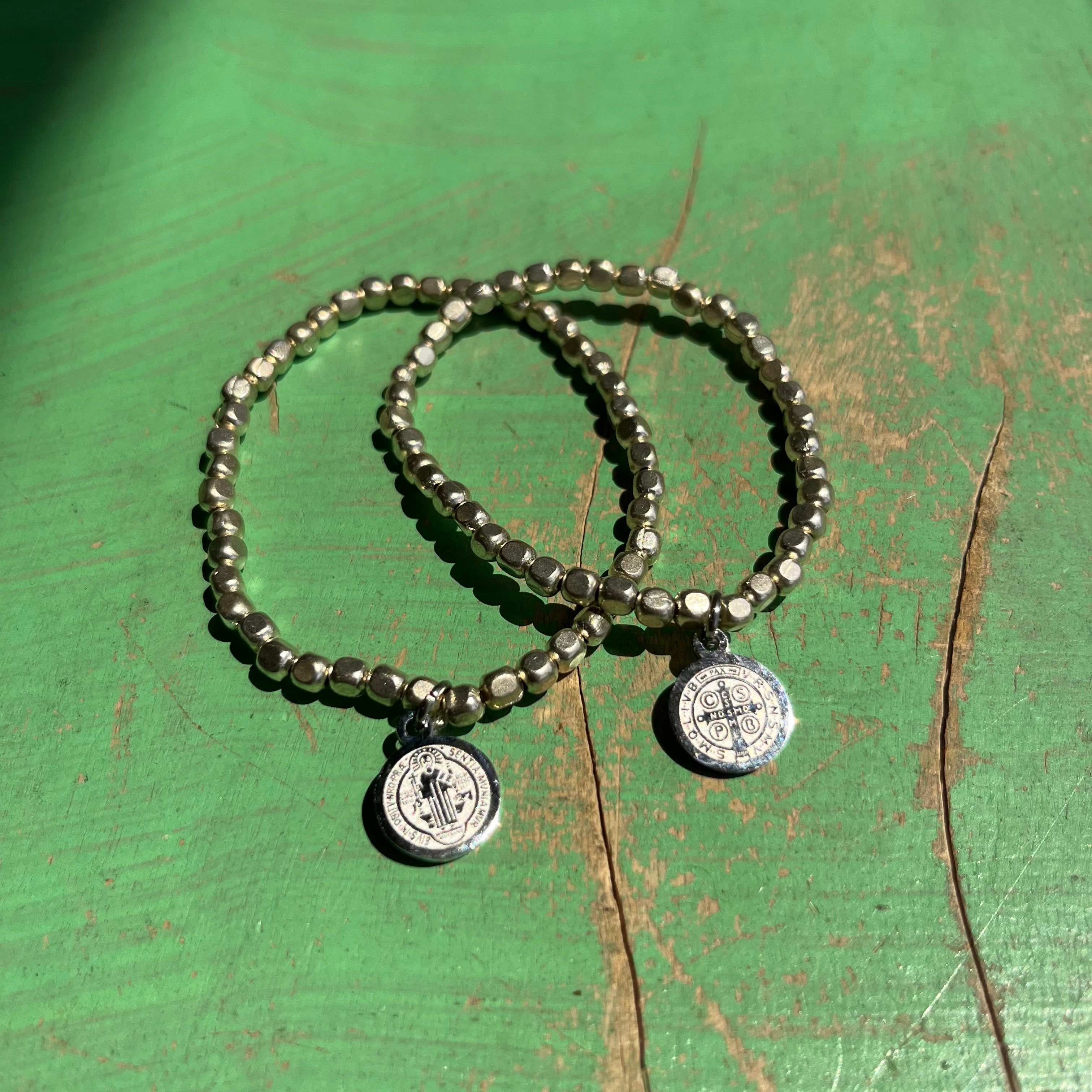 Mini Brass Beaded Faith Bracelet