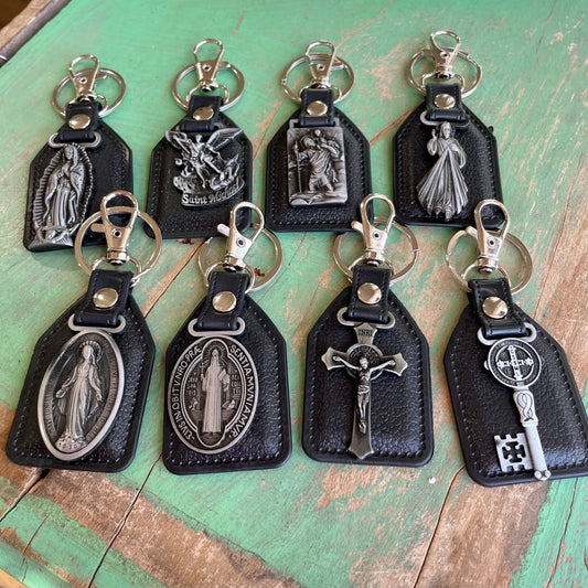 PU Leather Saint Keychains