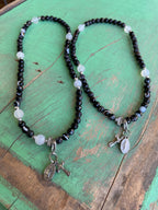 Rosary Wrap Bracelet with Silver Accents