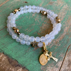 Rosary Wrap Bracelet with Silver Accents