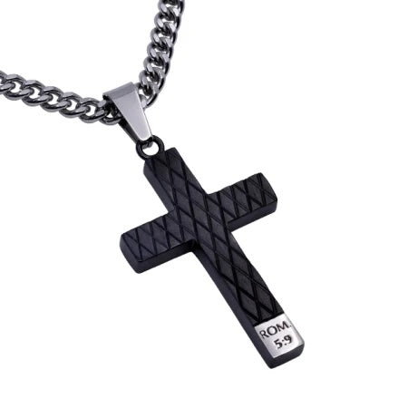 Black Diamond Cross 24” Necklace